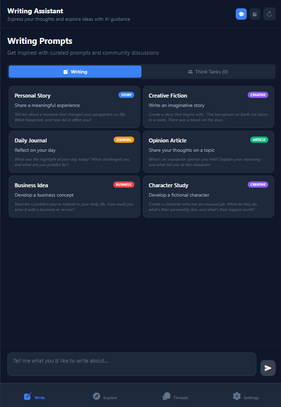 Writing Interface